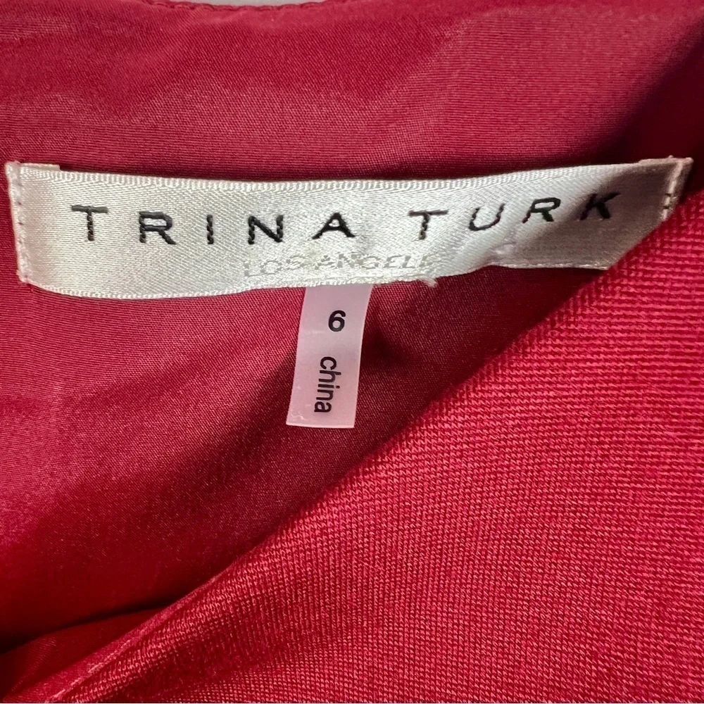 Trina Turk Long Sleeve Maroon Dress size 6 - Picture 2 of 9